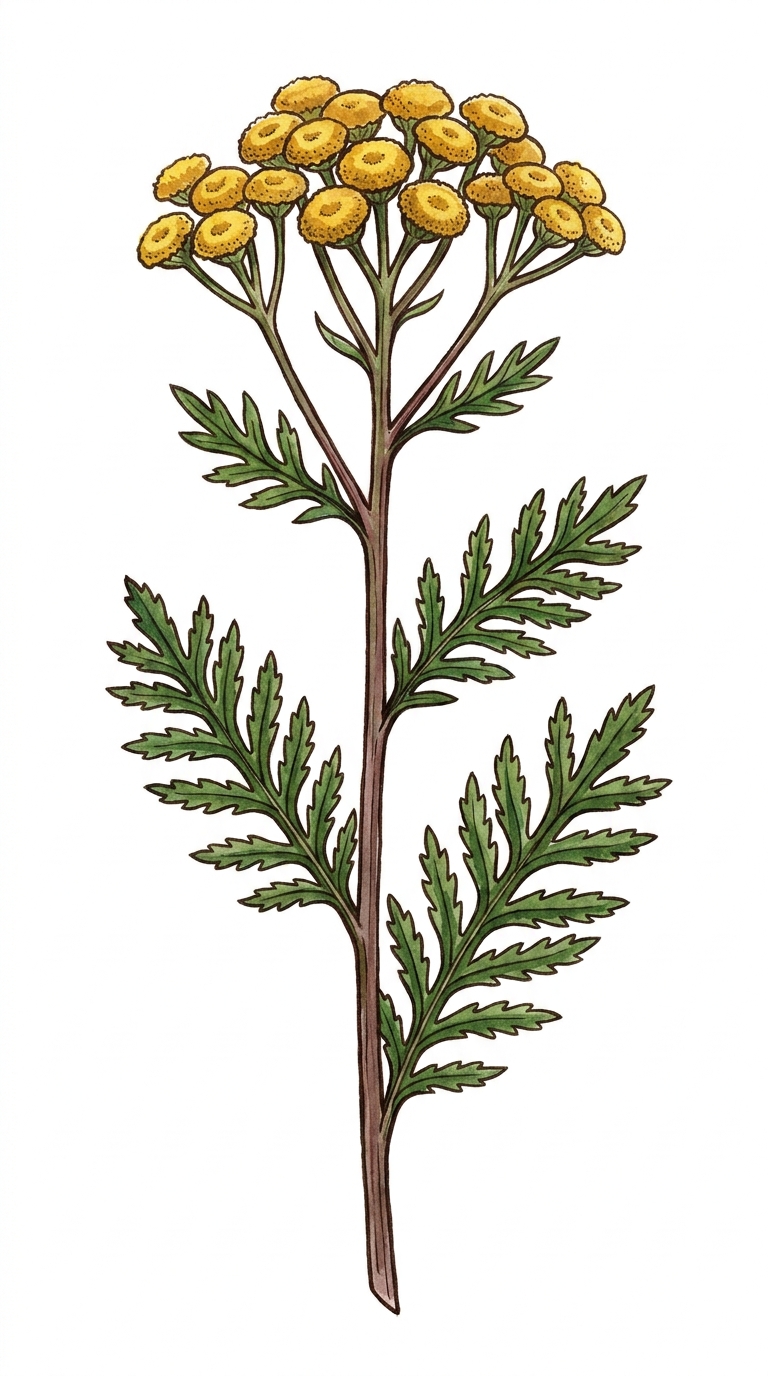 Vratič obecný, ilustrace